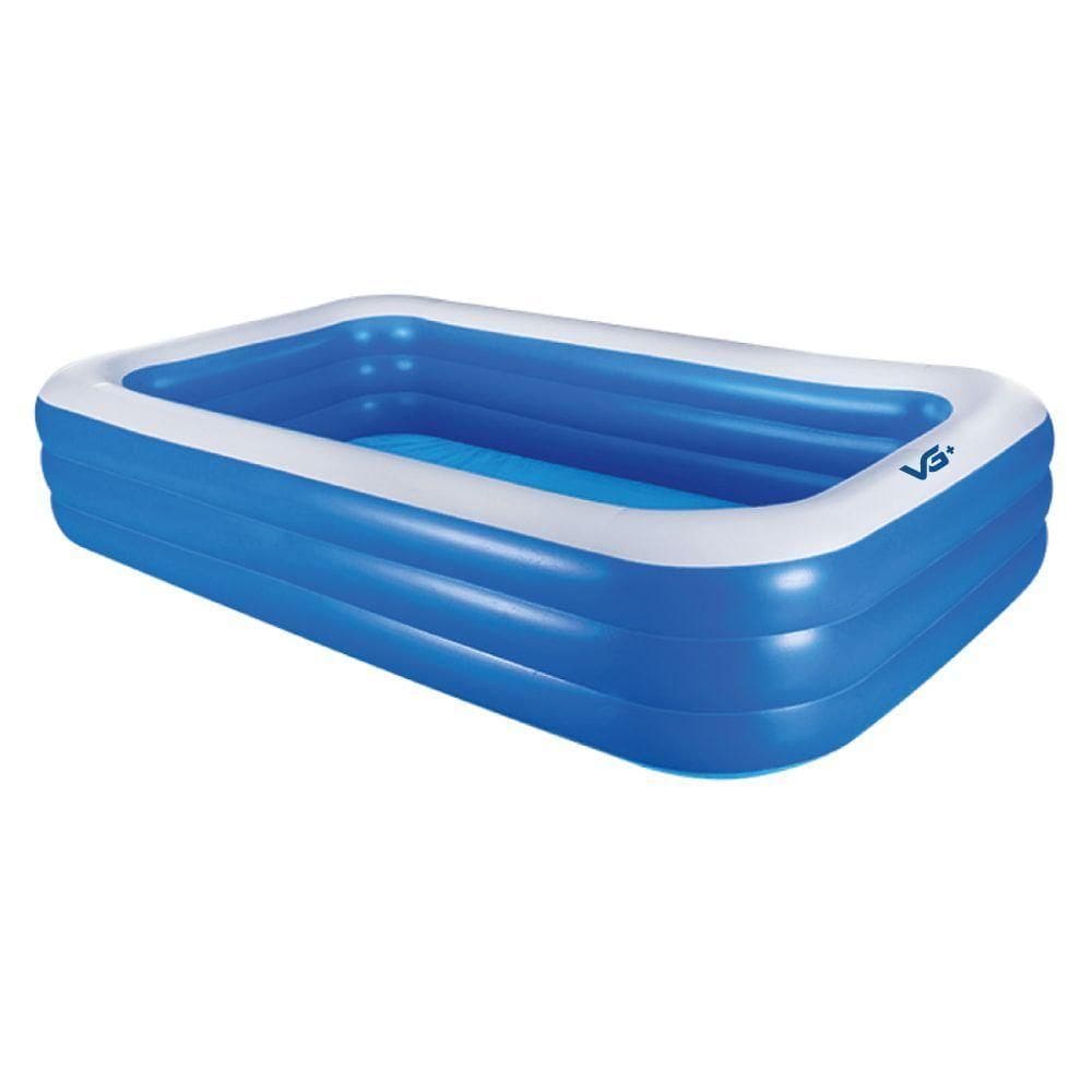 Piscina Inflável Retangular Azul 540 Litros 180 Cm Pvc Com Bomba E Forro Vg+