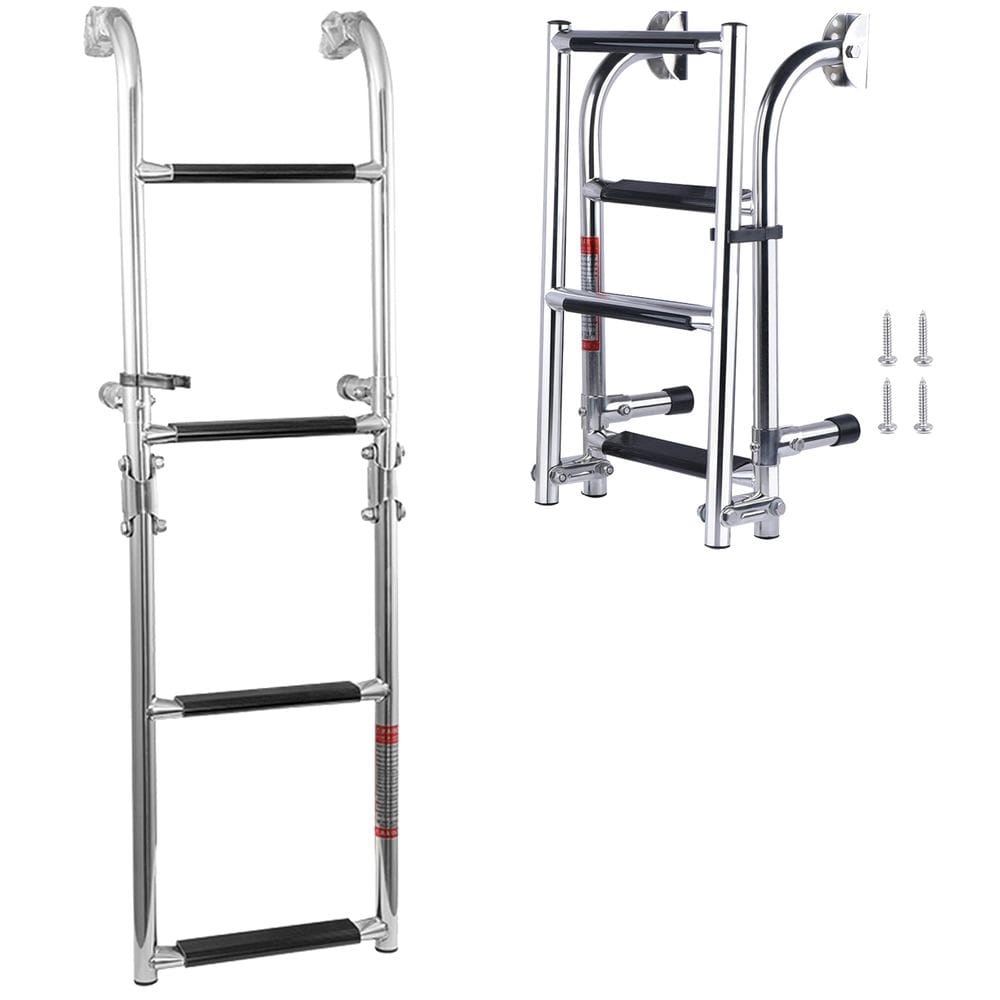 Escada Articulada Dobrável 4 Degraus Inox 316 Barco Lancha
