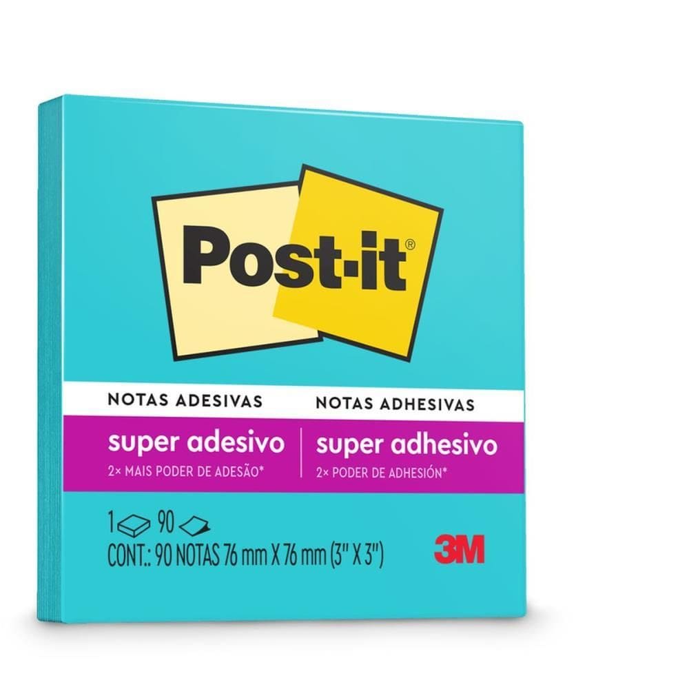 Bloco De Recado Post-it 76x76mm Azul Elétrico 90fls. - 3m