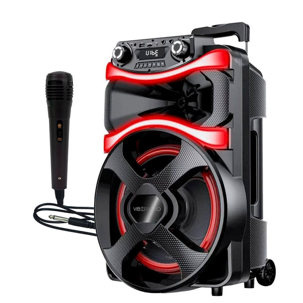 Caixa Som Bateria 800W Rms Portátil Bluetooth Amplificada Fm Usb Bivolt Vibe Sound Vs001