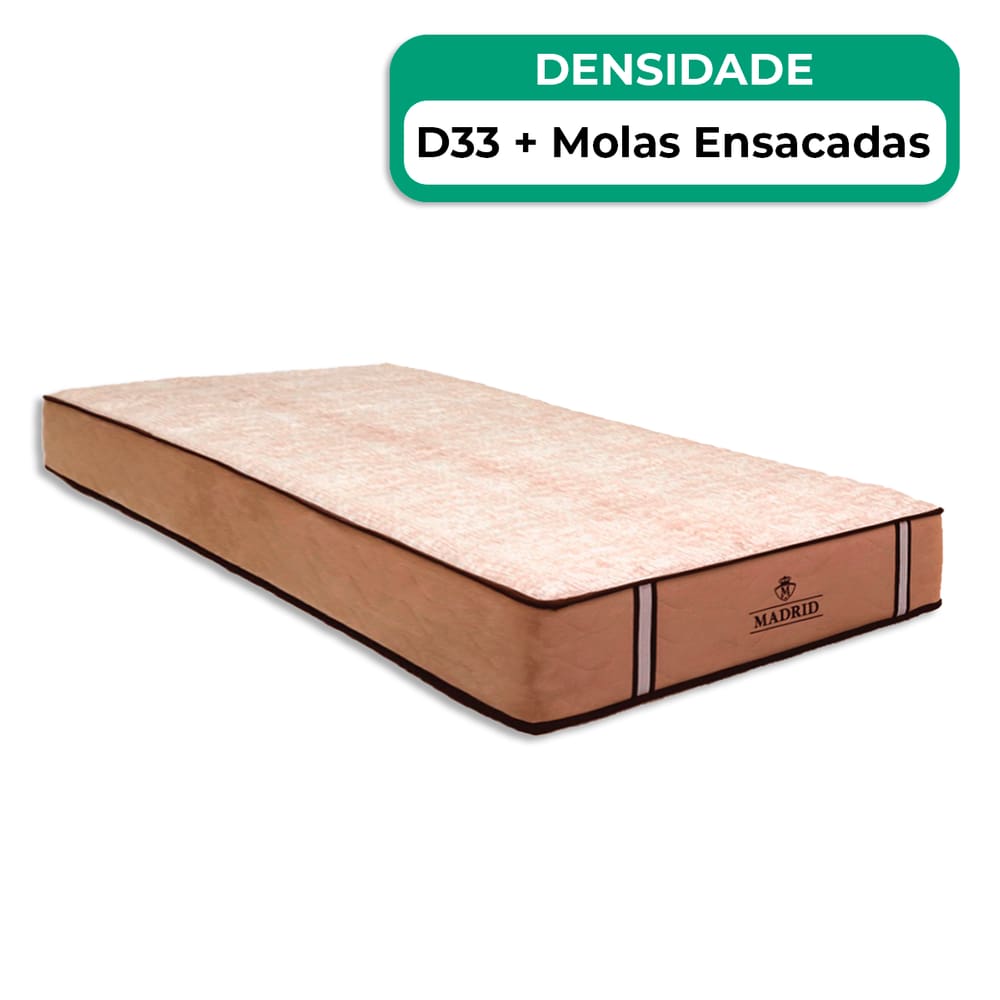 Colchão Madrid Molas Ensacadas Solteiro V-Store 78x188x28