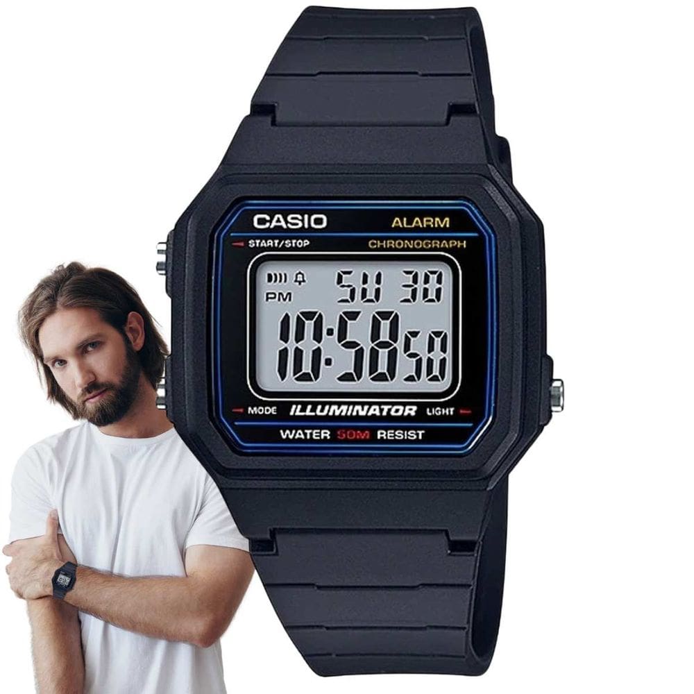 Relógio Casio Masculino Digital Preto W-217H-1AVDF