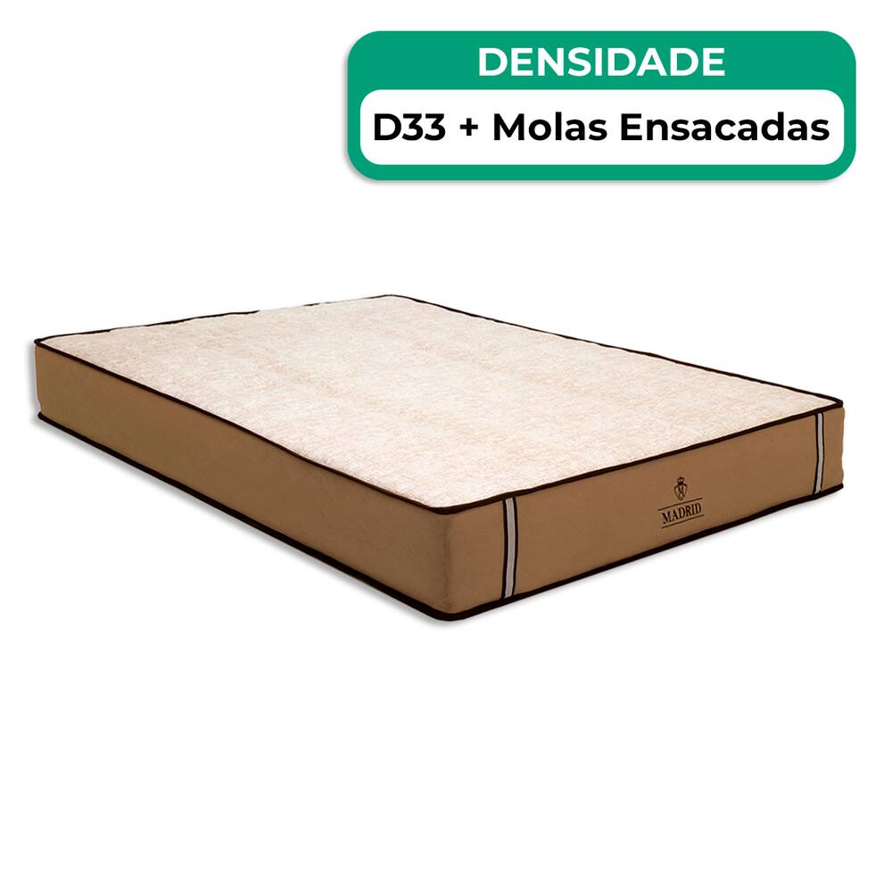 Colchão Madrid Molas Ensacadas Casal V-Store 138x188x28