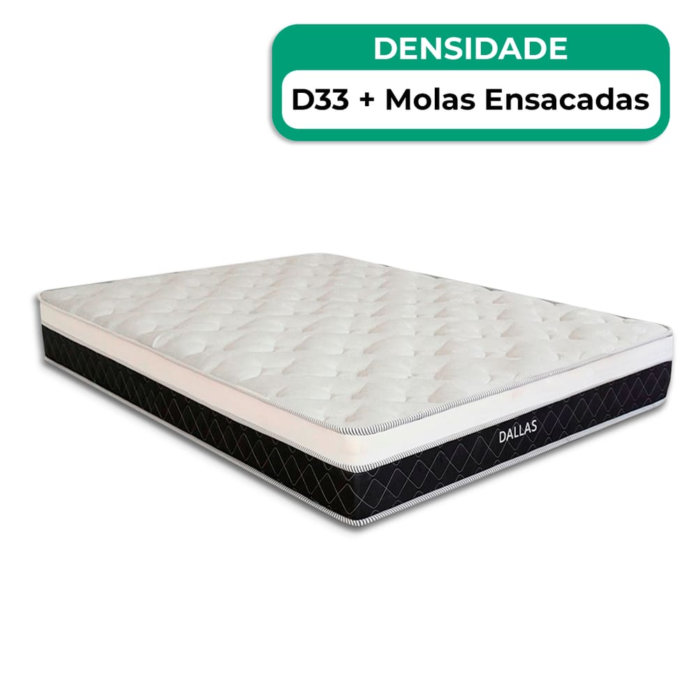 Colchão Dallas Molas Ensacadas Viúva V-Store 128x188x20