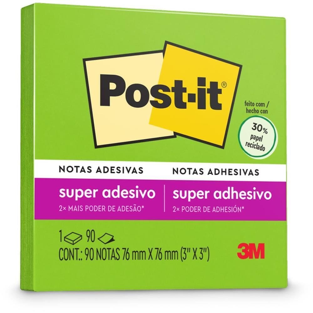 Bloco De Recado Post-it 76x76mm Verde Limeade 90fls. - 3m