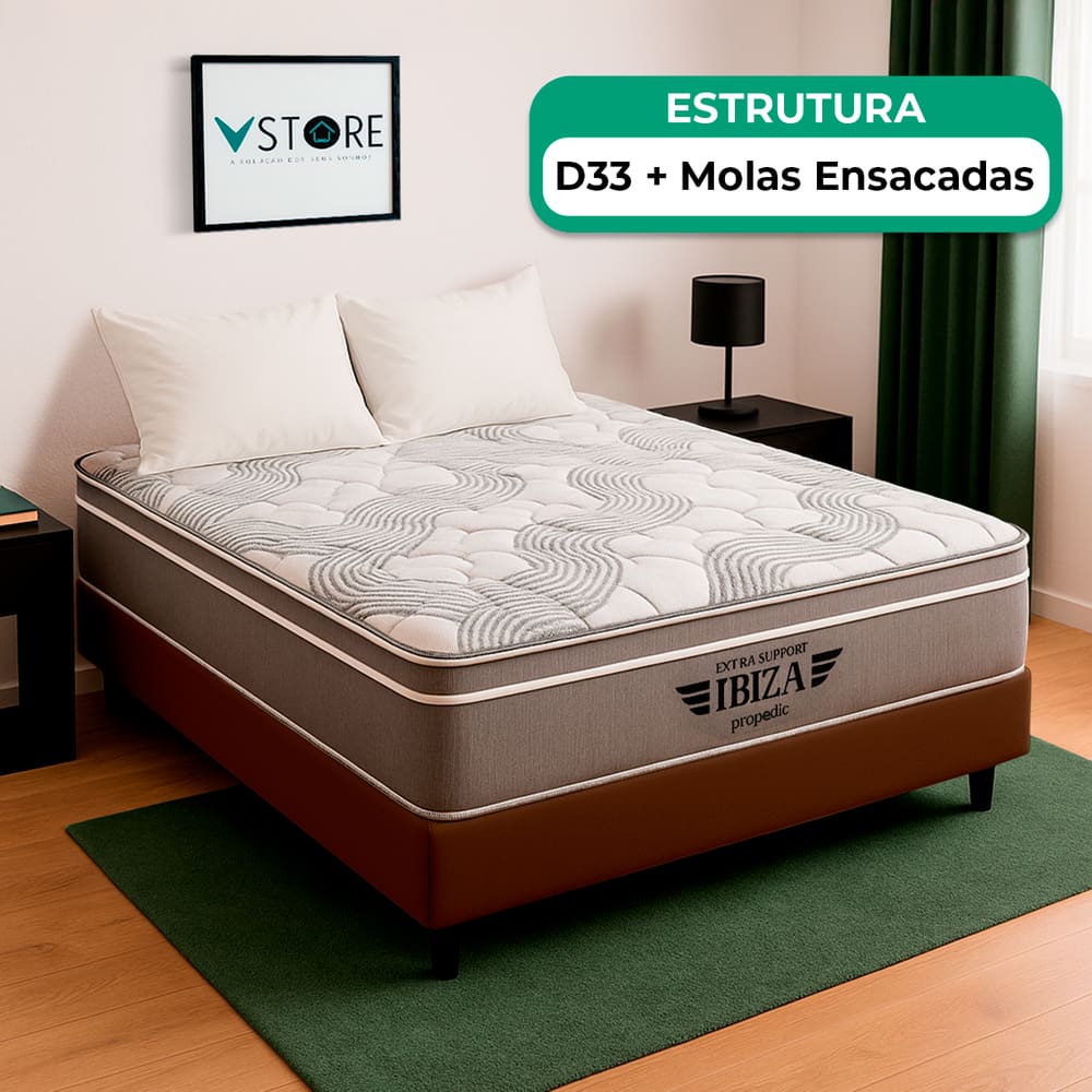 Cama Box Baú Viúvo Marrom e Colchão Ibiza Molas Vstore