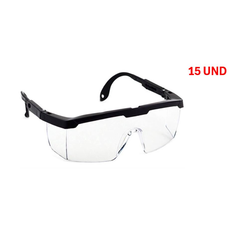 Kit 15 und Oculos De Protecao Epi Segurança Incolor