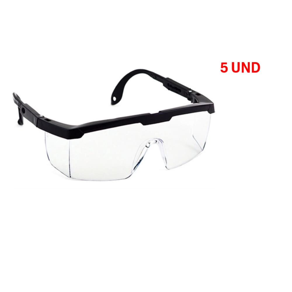 Kit 5 und Oculos De Protecao Epi Segurança Incolor