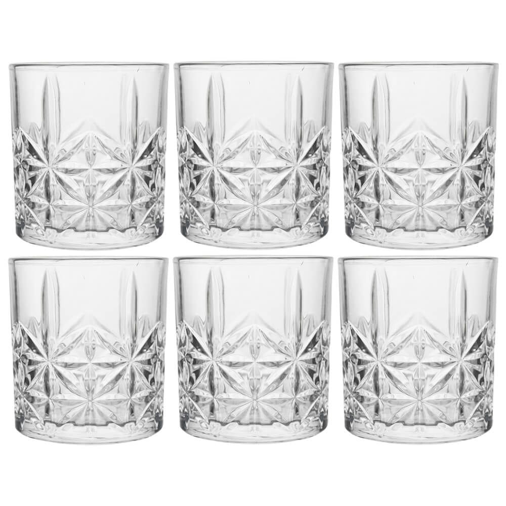 Jogo de Copos de Vidro De Whisky Clarice Transparente 350ml 6 peças - Hauskraft