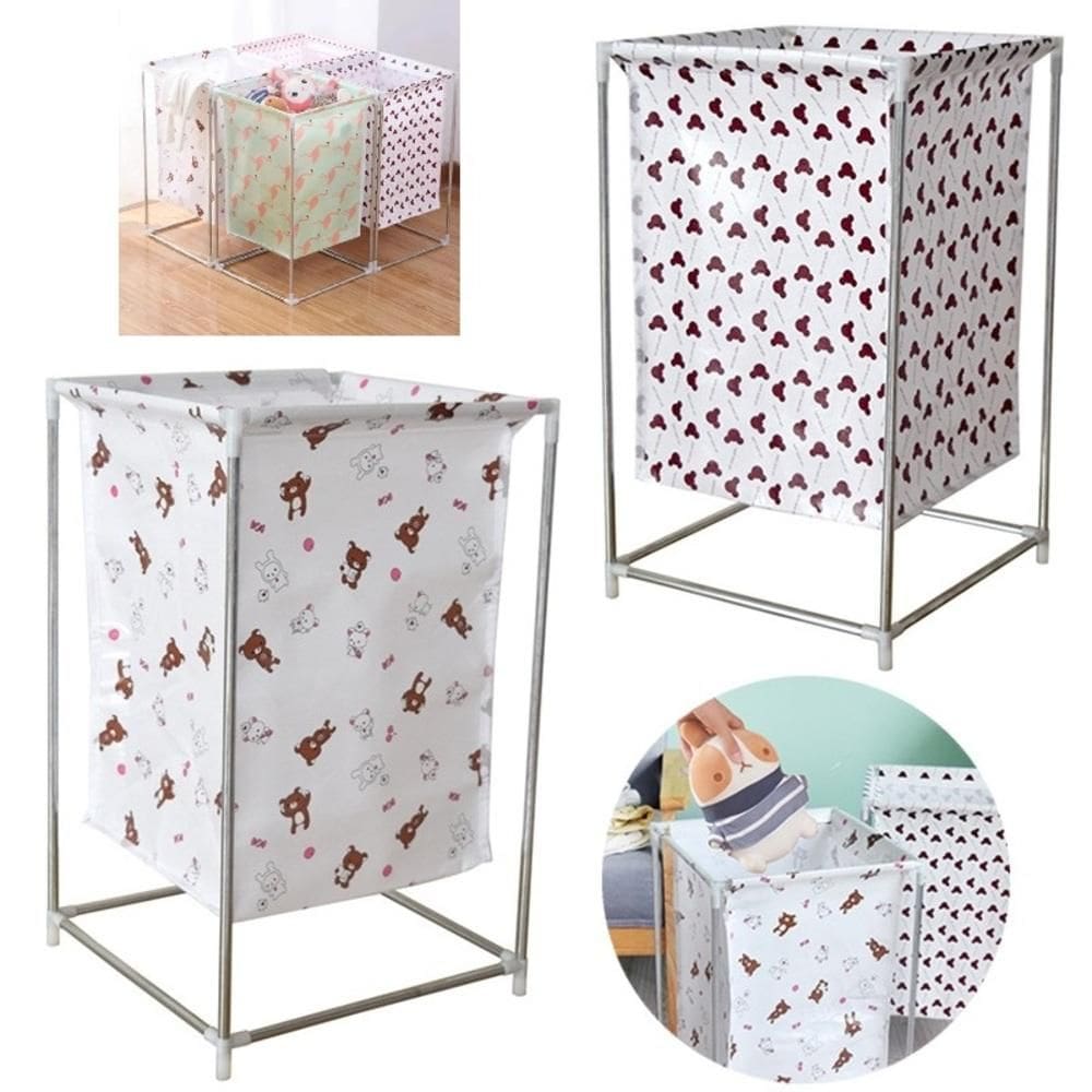 Cesto de Roupa Suja Inox Desmontável e Portátil