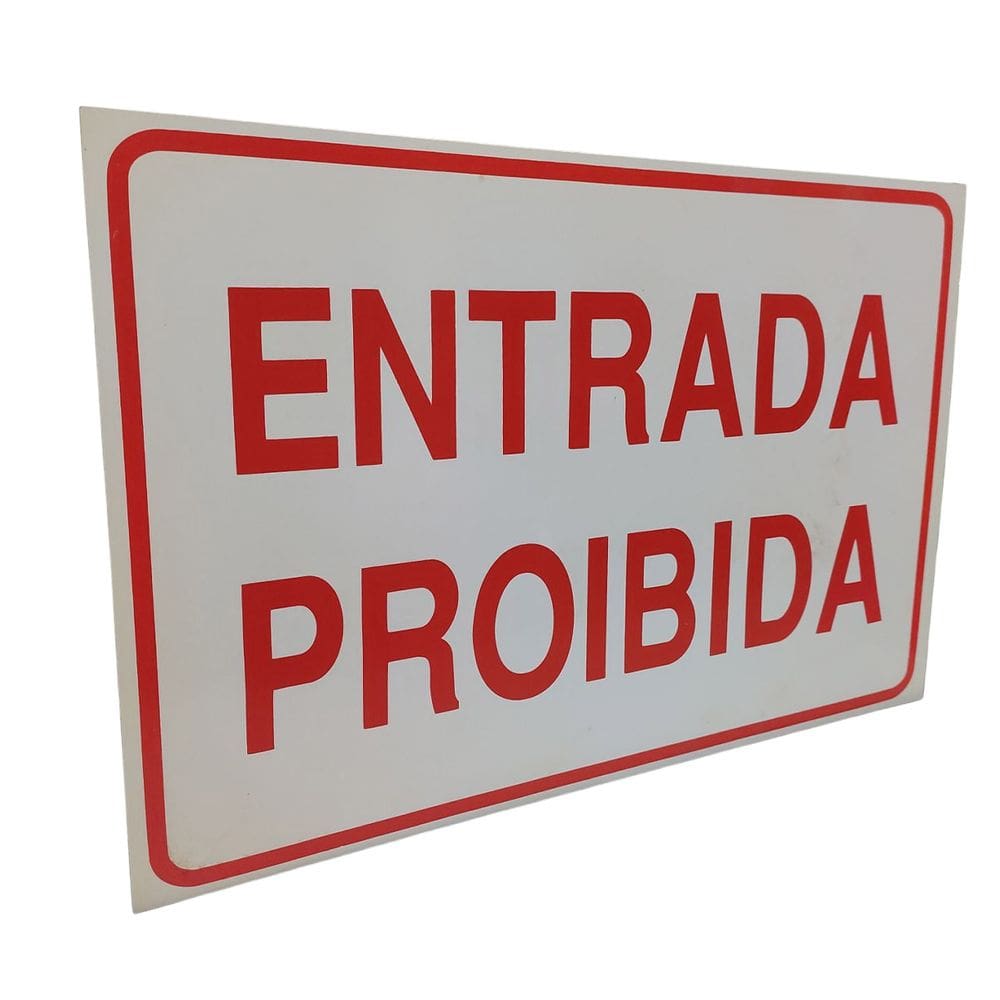 Placa de Sinalizaçao Entrada Proibida Aviso Residencial Comercial Segurança Proteçao
