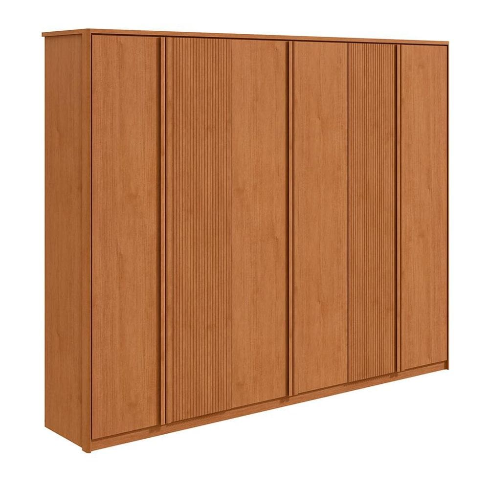 Guarda-Roupa Casal Ollie sem Pés 6 Portas 6 Gavetas Amêndoa