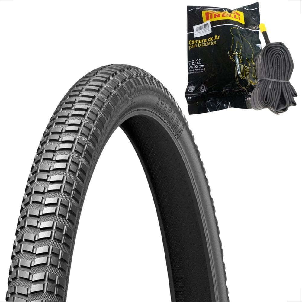 Pneu Levorin Atacama Aro 26 x 1.95 + Camara de ar Pirelli bico grosso Bicicleta Bike Mtb Dh