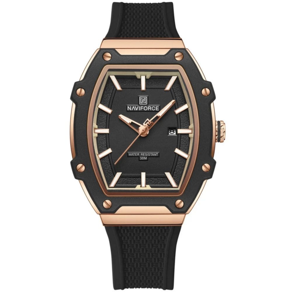 Relógio feminino de quartzo de silicone casual Tonneau  pulseira de silicone impermeavel