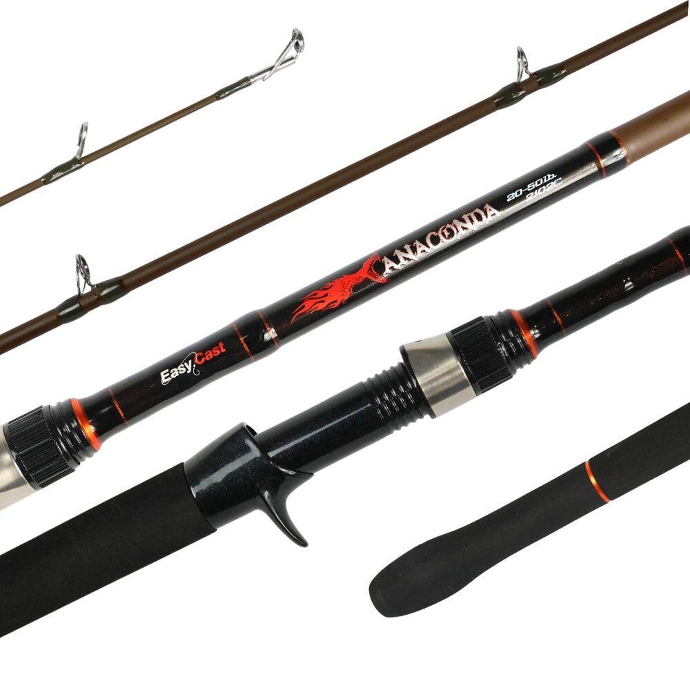 Easy Cast Vara Carretilha Anaconda 2.4M 60Lb 2 Partes Marrom
