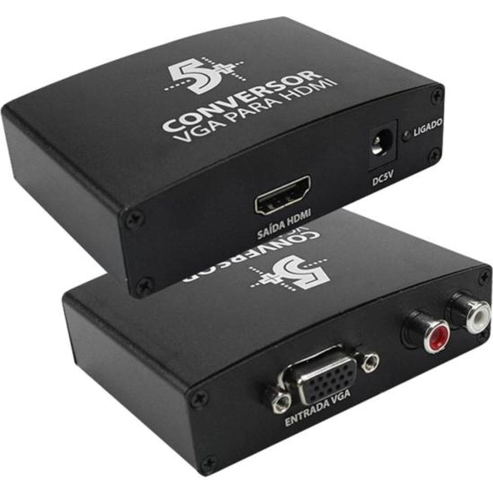 Conversor VGA para HDMI 1080p Preto