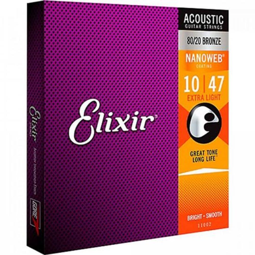 Encordoamento Violão .010 Bronze Nanoweb 11002 Elixir