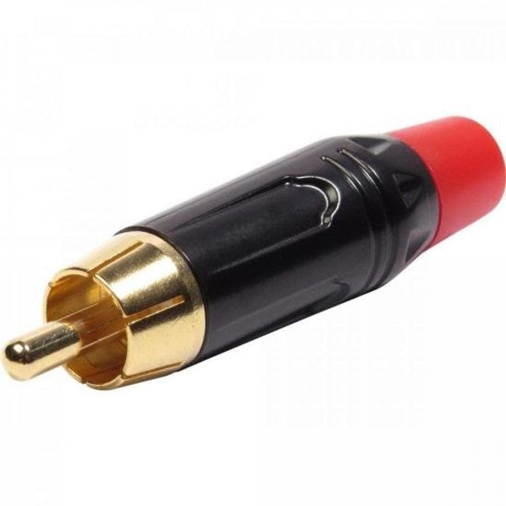 Plug RCA Metal Com Parte Inferior Vermelha 10un