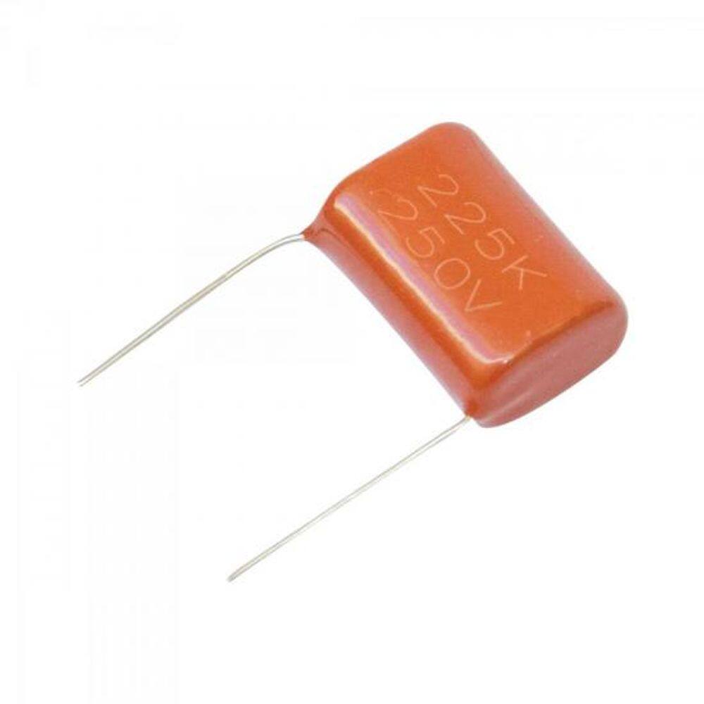 Capacitor Poliéster Bipolar 2M2 250V Laranja 100un