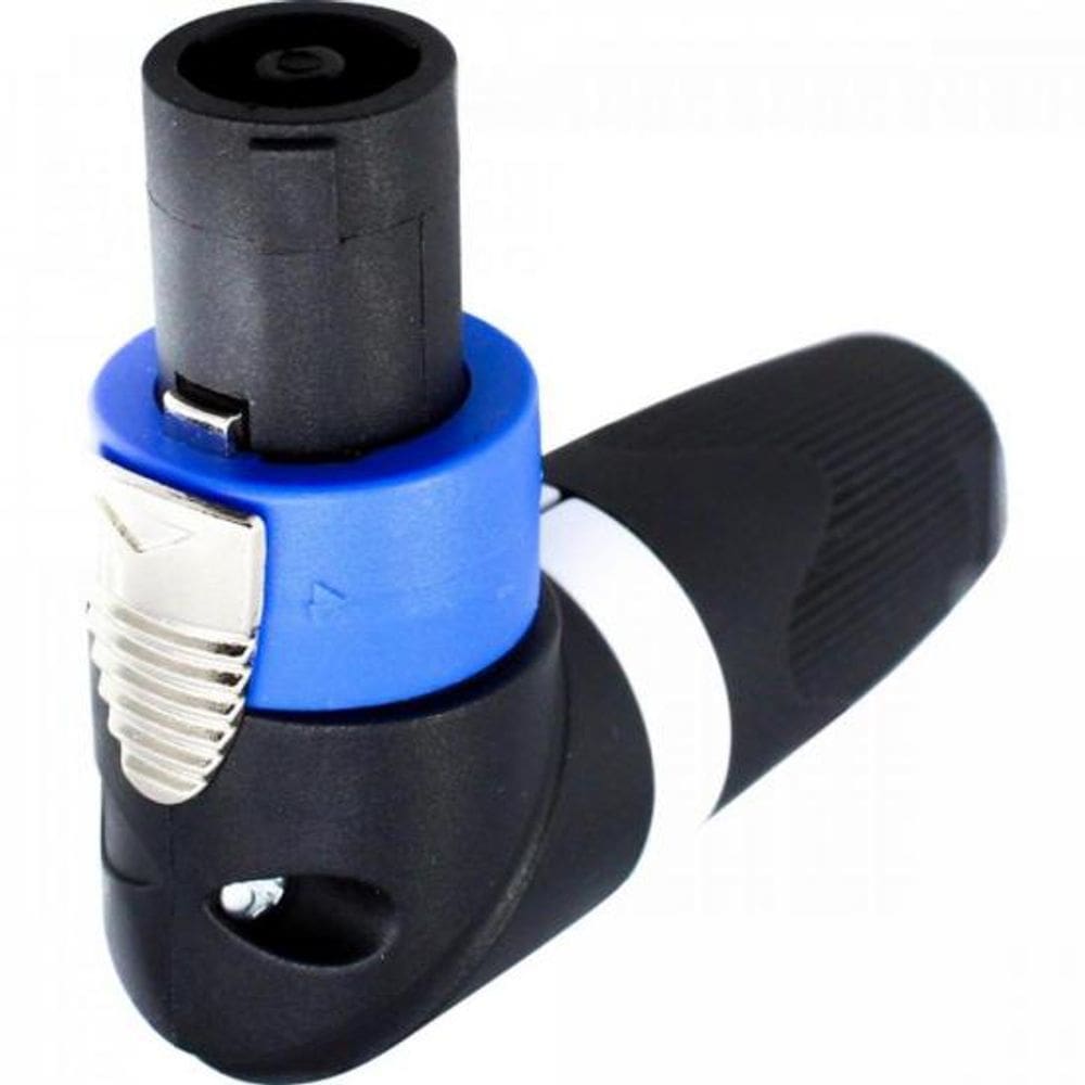 Conector Speakon 90° 4 Polos Preto/Azul 10un Storm