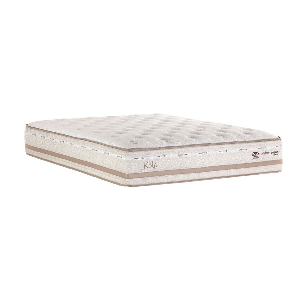 Colchão Queen Molas Maxspring Koln Herval Bege/Branco