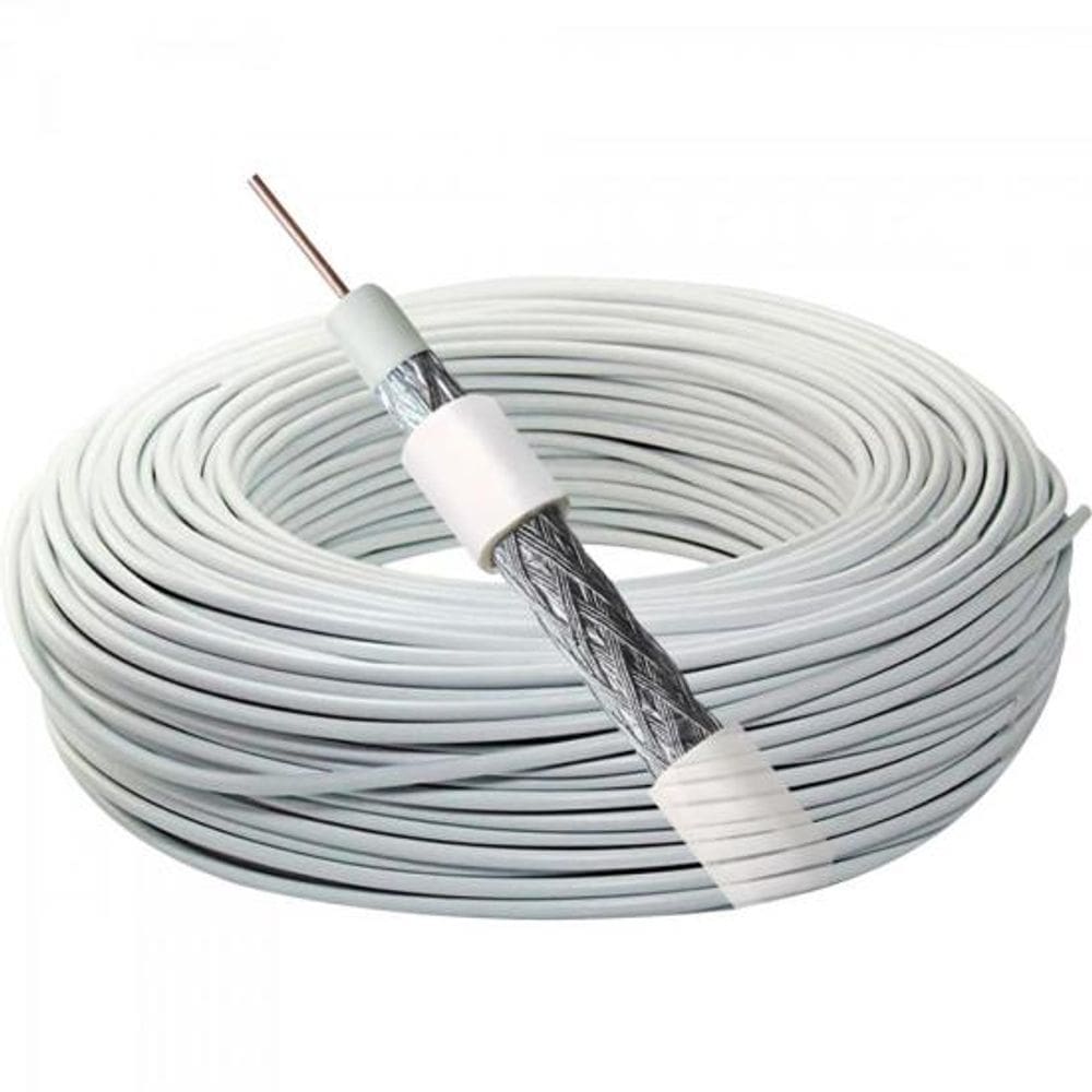 Cabo Coaxial RG6 95 100m Branco MEGATRON