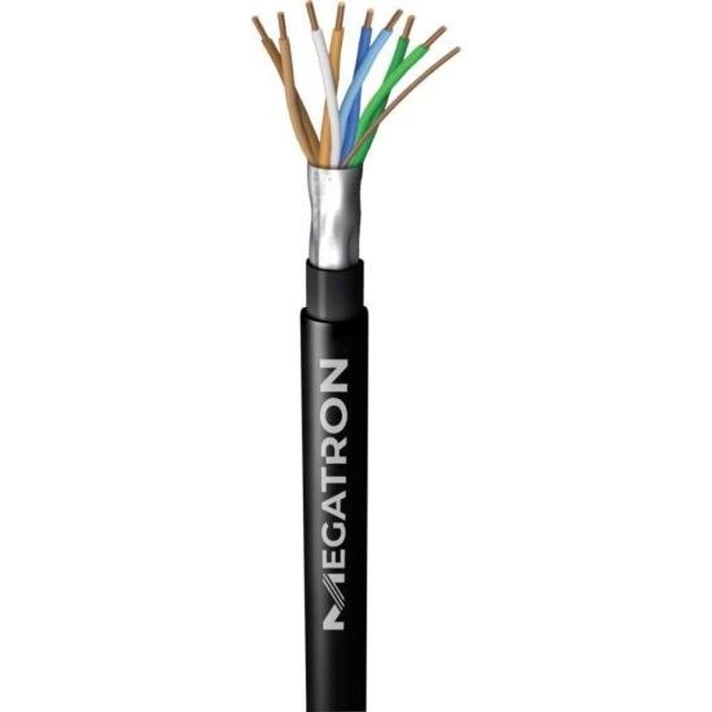 Cabo de Rede CAT5E 305m Preto Blindado Megatron