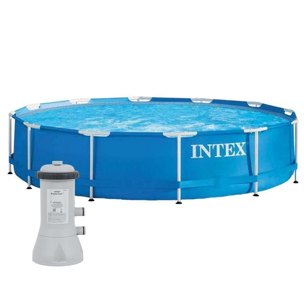 Piscina Intex 6.503 Litros Estrutural Azul Armação Bomba Filtrante 220