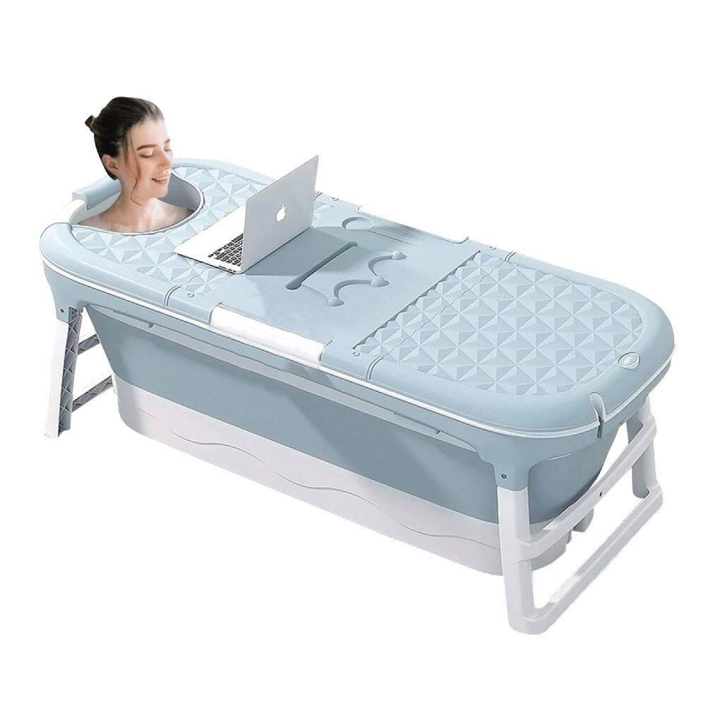 Banheira Ofurô Dobrável Portátil Adulto 128 Cm Azul Vg Plus