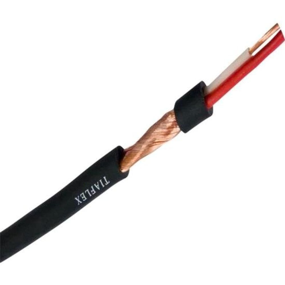 Cabo Microfone Stereo 2x0 14mm Tiaflex 100m Preto
