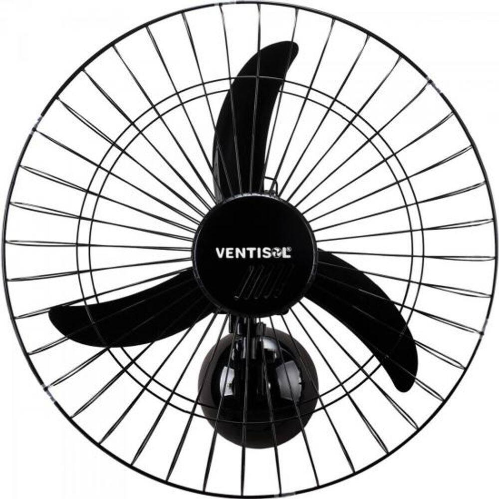 Ventilador de Parede 60cm Aço Ventisol Preto 200W