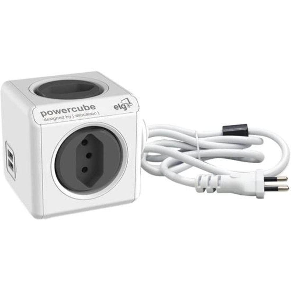 Adaptador Múltiplo Powercube 4 Tomadas ELG Bivolt