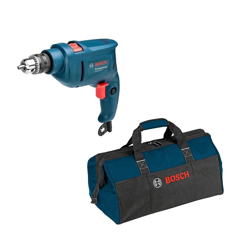 Kit Furadeira Bosch De Impacto 127V + Bolsa De Transporte Ferramentas Azul 450W