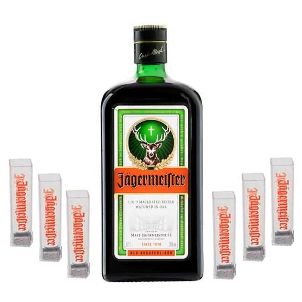 Kit Jagermeister 700Ml + 6 Copos Tubo De Acrilico