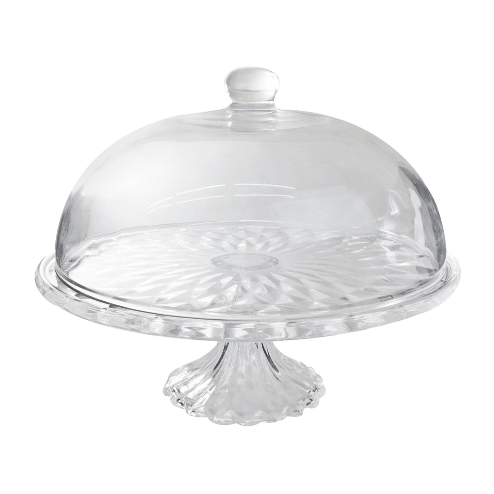 Boleira Centro De Mesa De Vidro Com Tampa E Pé 29,7Cm