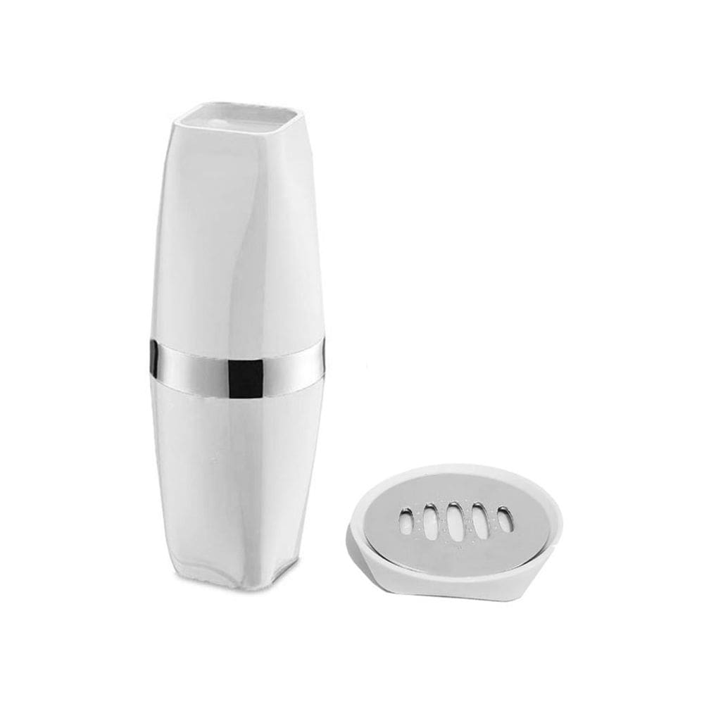 Saboneteira e Porta Escova Jogo de Banheiro Branco Kit