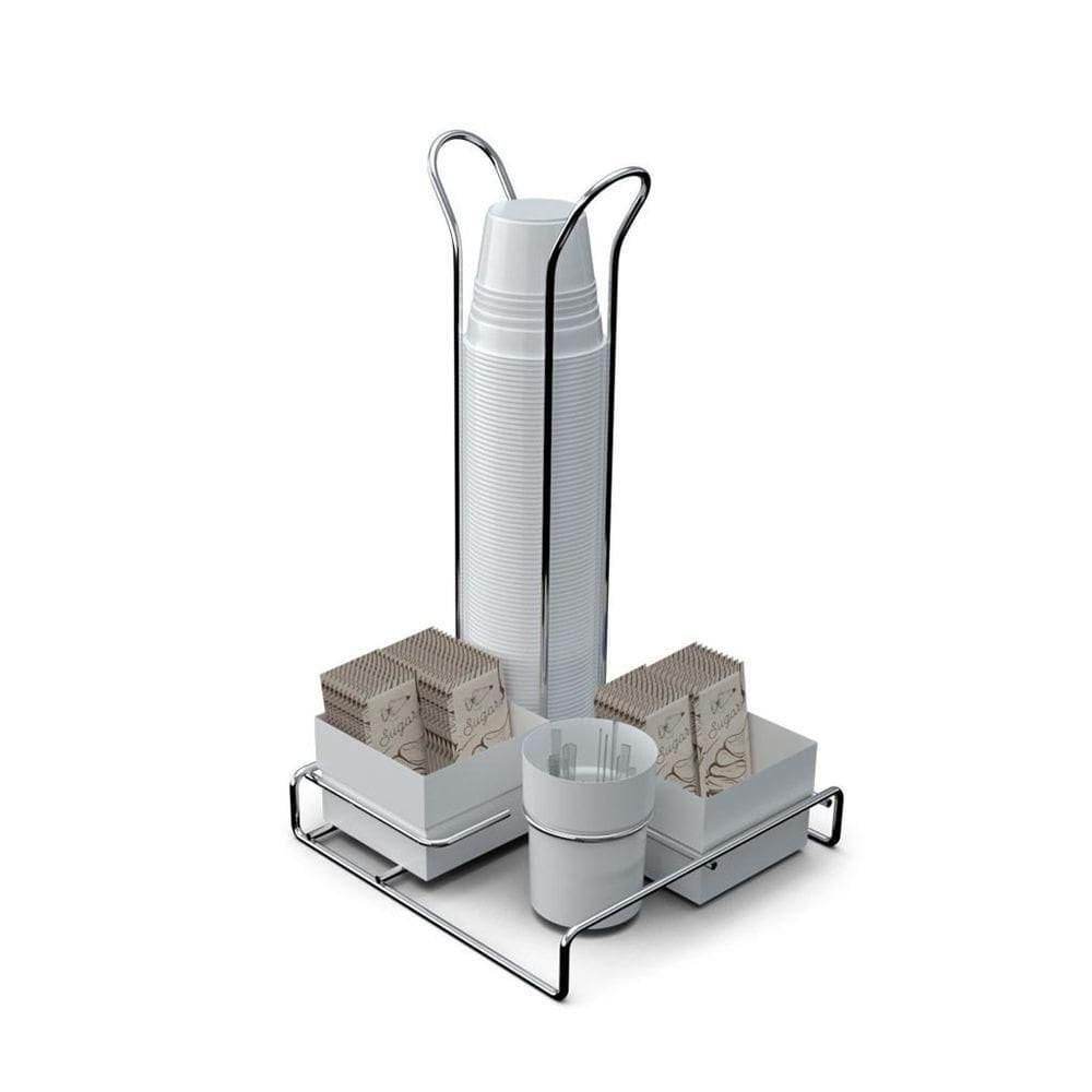 Suporte De Mesa Para Sachê Com Porta Copos - Stolf Branco