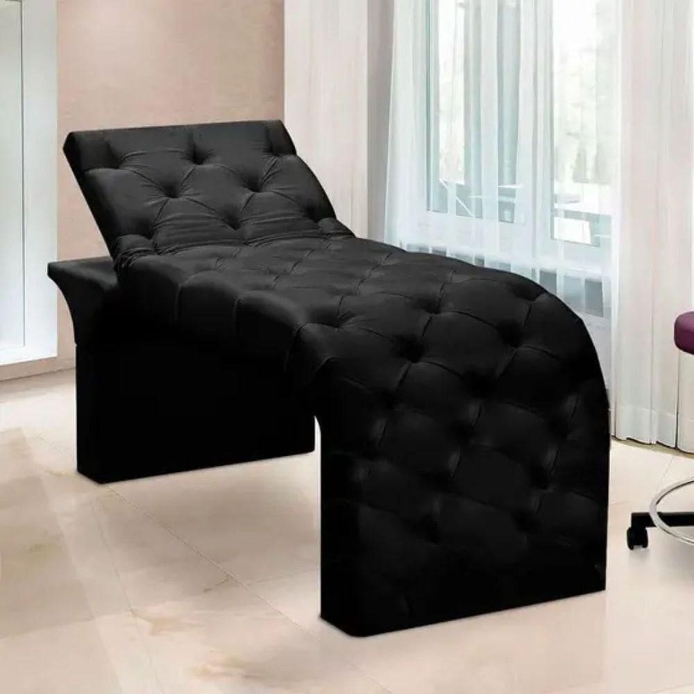 Maca Estofada Estética Cílios Regulável Spa Veludo Maitê Preto
