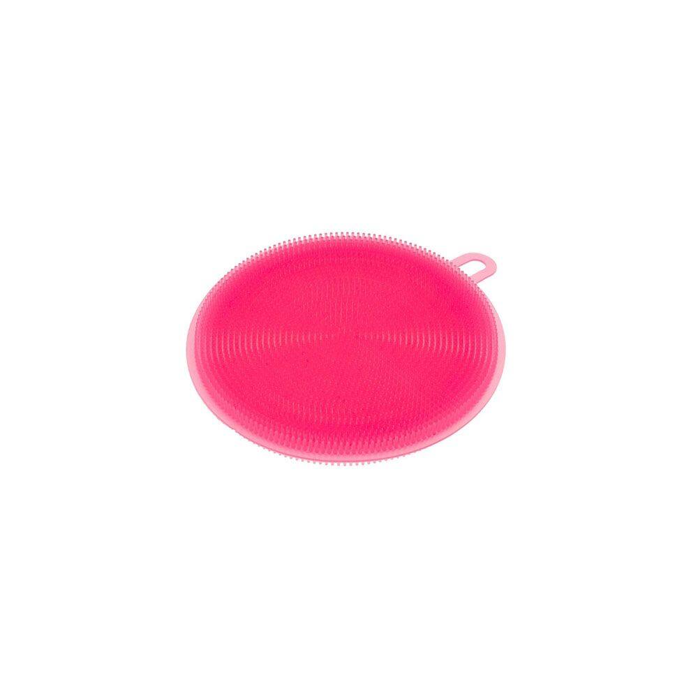 Esponja Silicone Antibacteriana Pegador Descanso Panela Rosa