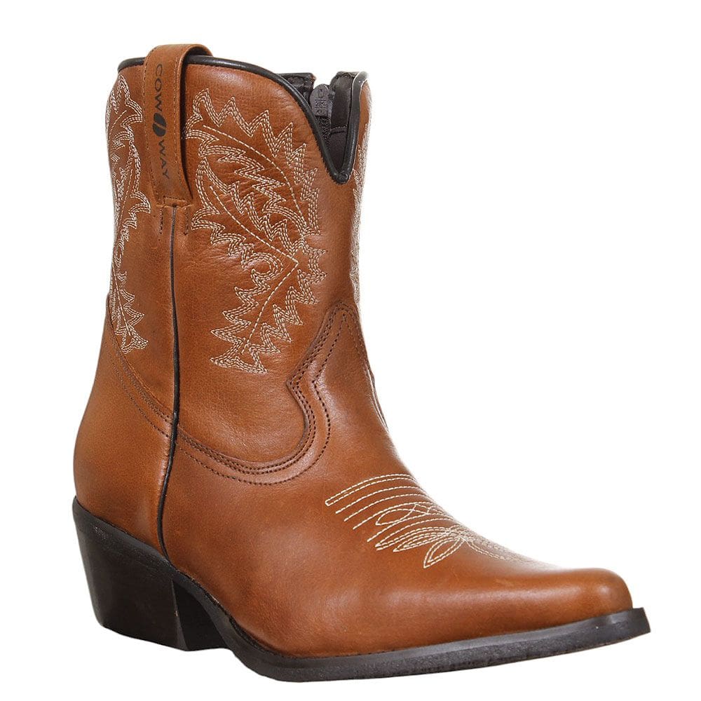Bota Texana Feminina Caramelo Cano Curto Cow Way 37757