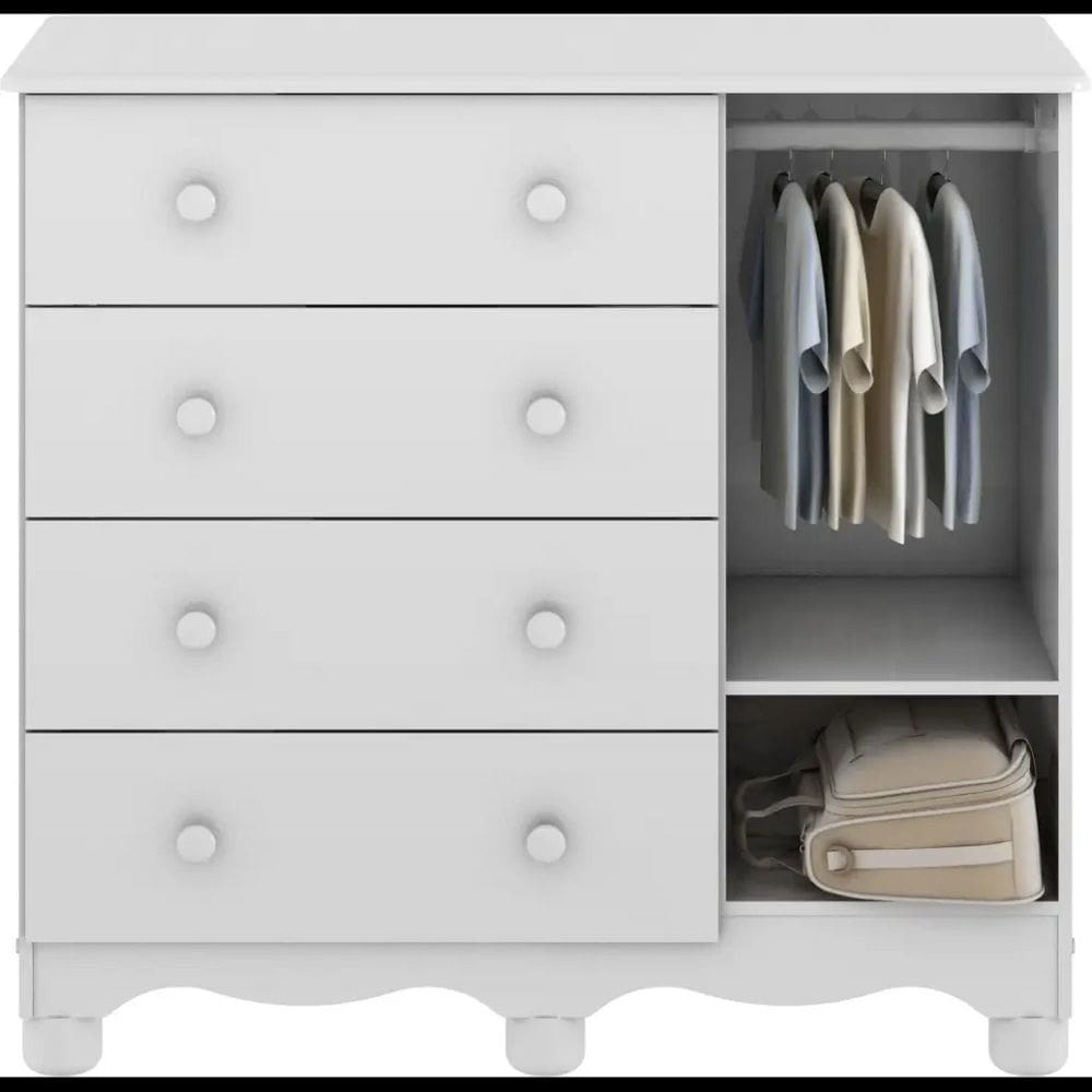 Quarto Bebe Berço e Cômoda MDF Dorabelly BenDyte + Colchão