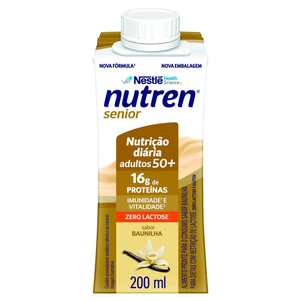 Nutren Senior Zero Lactose Sabor Baunilha com16g de Proteínas 200ml