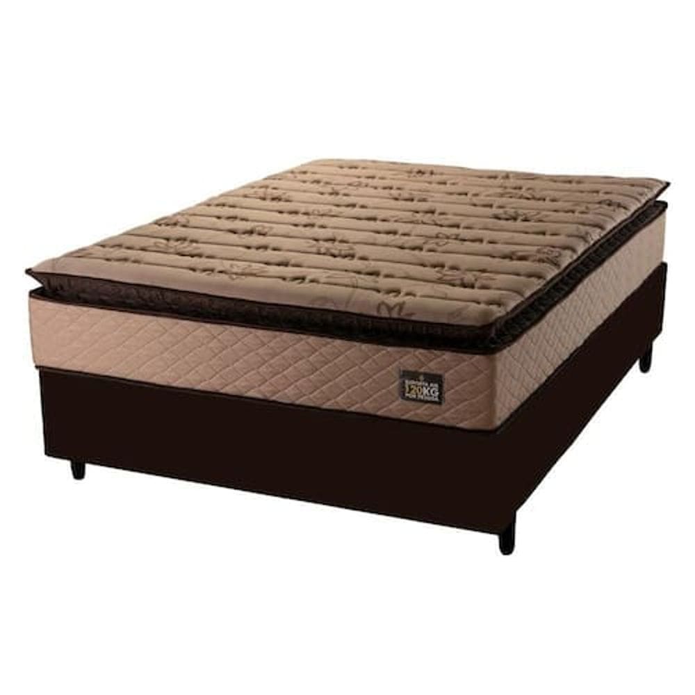 Cama Box Casal Colchão Espuma D33 Pillow Top Van Gogh 138x188x59cm Marrom