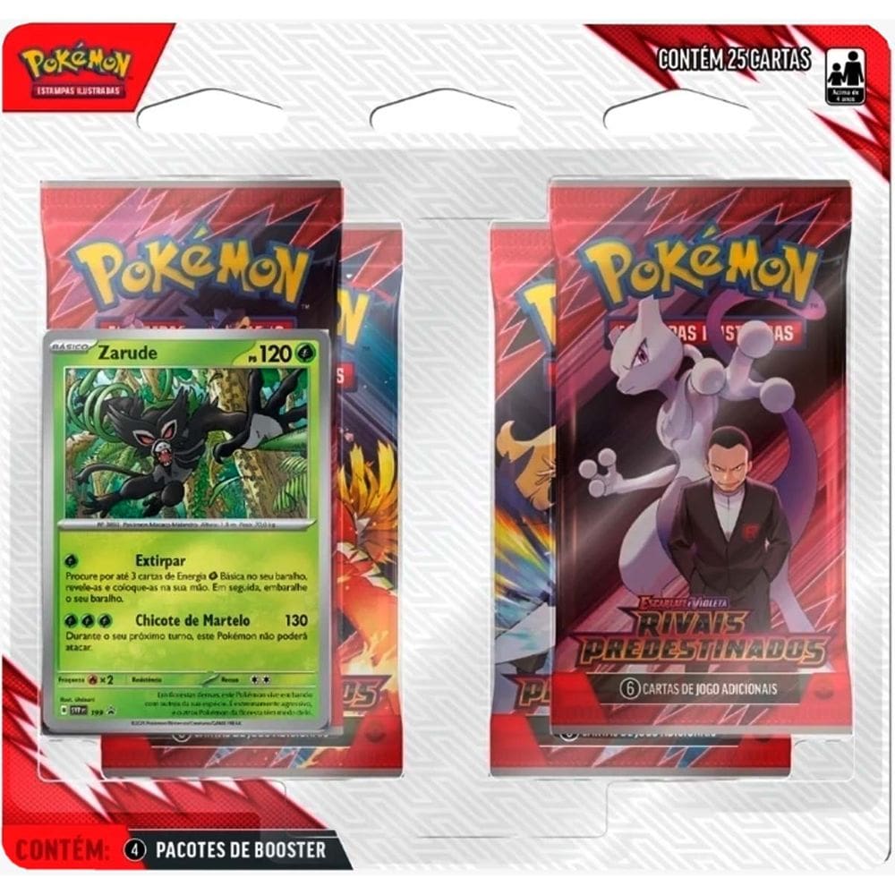 Blister Quadruplo Pokémon Zarude Ev10 Rivais Predestinados Copag 25 Cartas