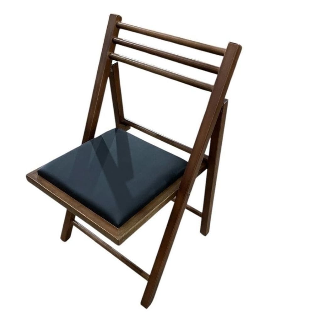 Cadeira Dobrável de Madeira com Estofado