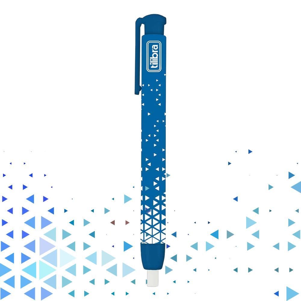 Caneta Borracha Azul Basic Goma Bolígrafo - Tilibra | Papelaria | Material Escolar | Dia a Dia