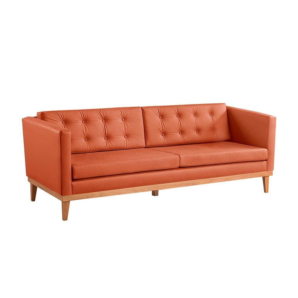 Sofá 3 Lugares Expert Revestimento Sintético Terracota