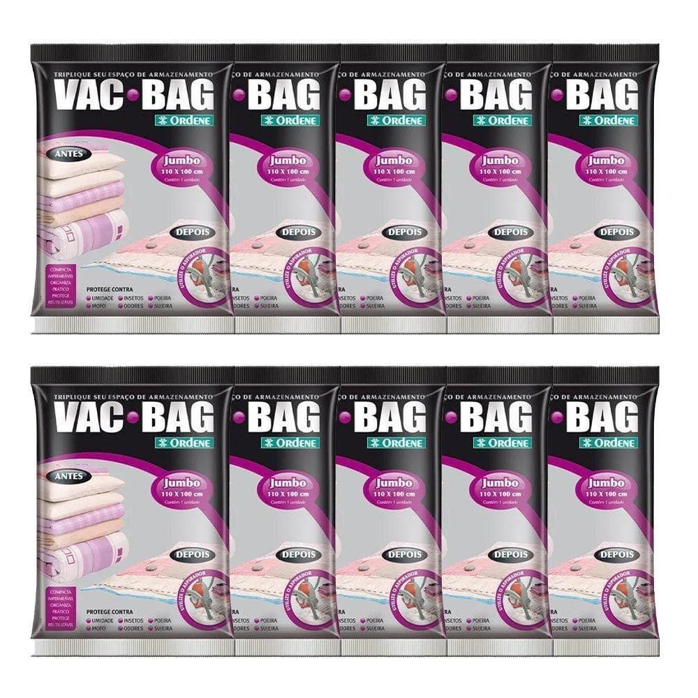 10 Saco Vácuo Jumbo Organizador Roupa Vac Bag 110x100 Ordene