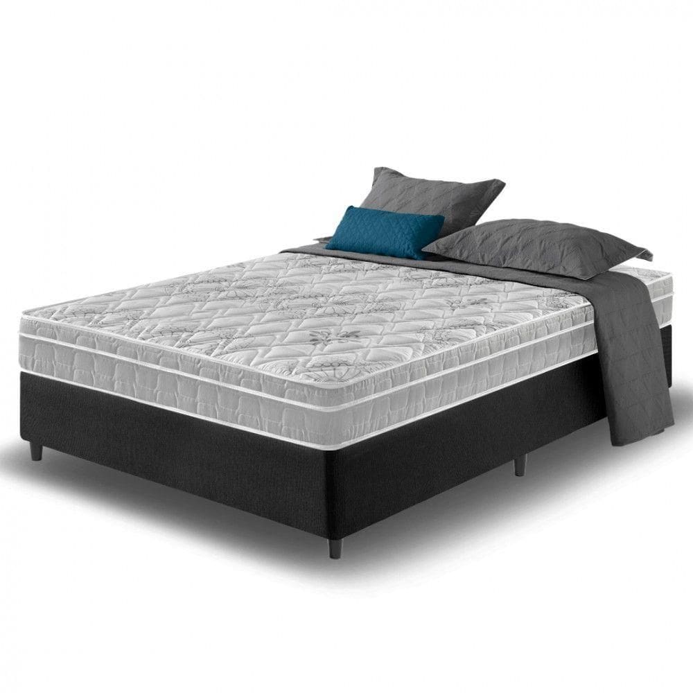 Cama Box Viúva Preto + Colchão Hanover Orthopedic 128cm