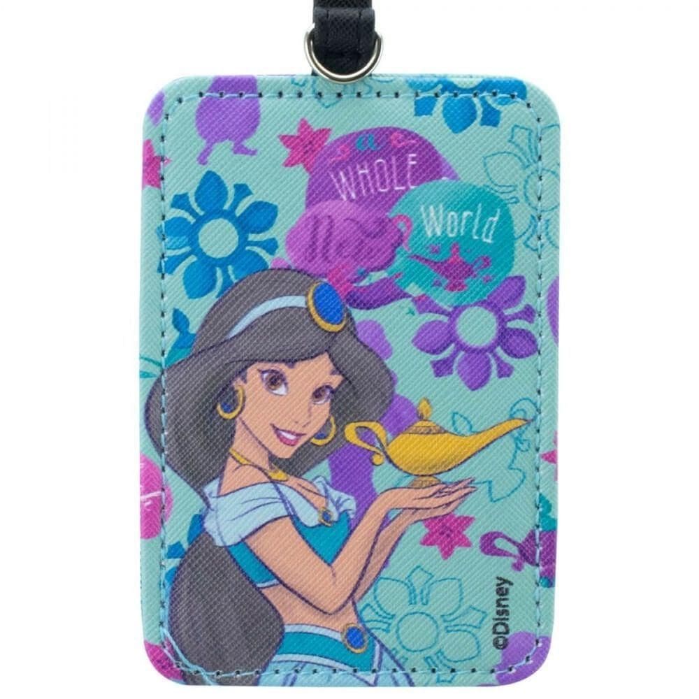 Etiqueta Bagagem Preta Aladdin Jasmine 10.5x7.5cm Disney